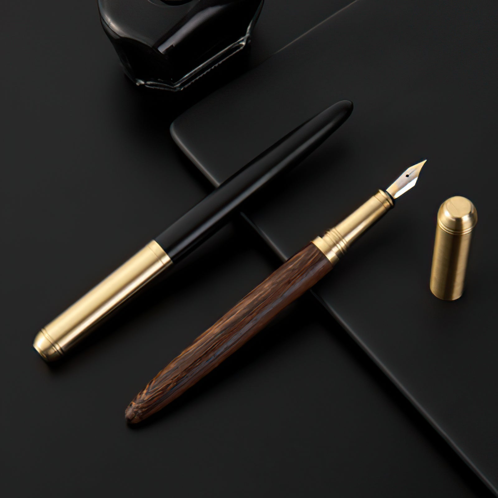 The Hemmingway | Handmade Wood and Brass Fountain Pen-9